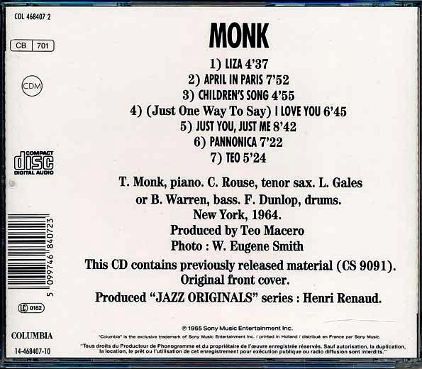 Thelonious Monk - Monk (CD)