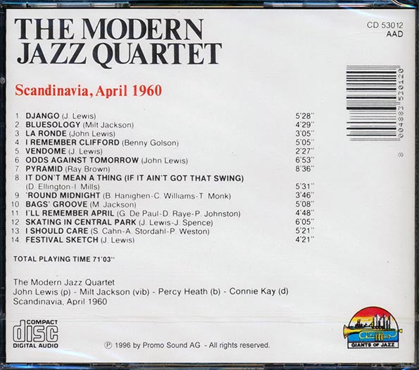 Modern Jazz Quartet - In Concert: Scandinavia April 1960 (CD)