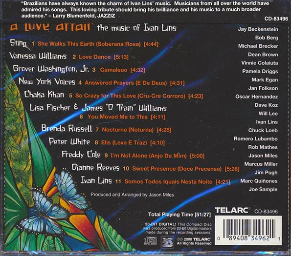 Sting, Venessa Williams, Grover Washington Jr., Chaka Khan, Etc. - A Love Affair: The Music Of Ivan Lins (CD)