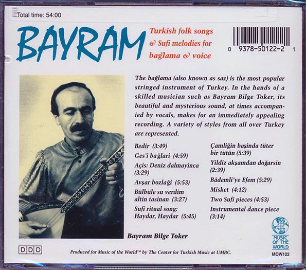 Bayram - Turkish Folk Songs And Sufi Melodies: Bayram Bilge Toker Baglama And Voice (CD)