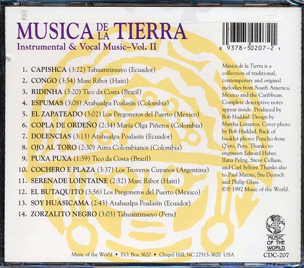 Tahuantinsuyo, Marc Ribot, Tico Da Costa, Etc. - Musica De La Tierra: Instrumental & Vocal Music Volume 2 (CD)