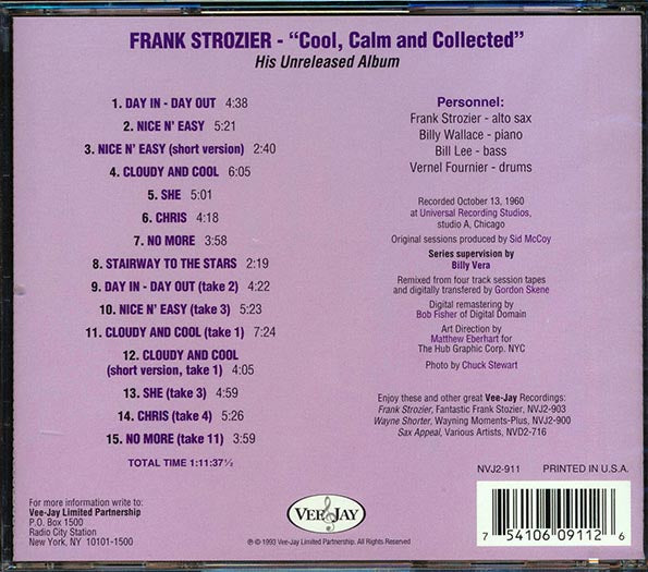 Frank Strozier - Cool, Calm And Collected: The Unreleased Frank Strozier (CD)