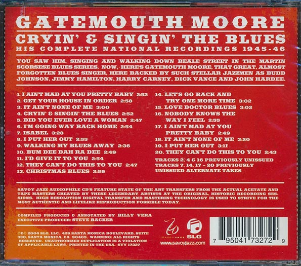Gatemouth Moore - Cryin' And Singin' The Blues (CD)