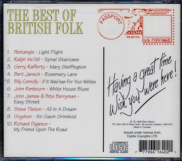 John Renbourn, Pentangle, Bert Jansch, Gerry Rafferty, Etc. - The Best Of British Folk (CD)