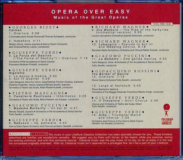 Various - Opera Over Easy: Music Of The Great Operas (CD)