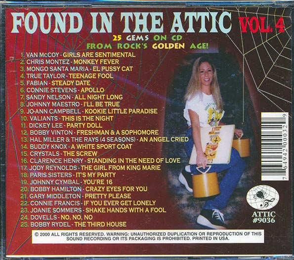 Van McCoy, Chris Montez, Mongo Santa Maria, Fabian, Etc. - Found In The Attic Volume 4: 25 Gems From Rock's Golden Age! (CD)