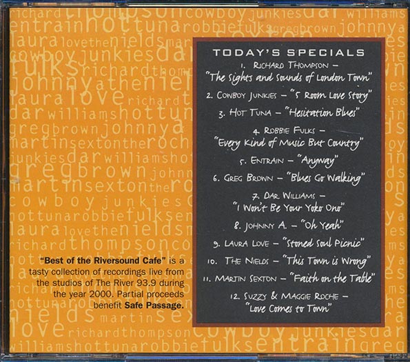 Cowboy Junkies, Hot Tuna, Robbie Fulks, Entrain, Etc. - The Riversound Cafe: Delicious Live Performances From The Studios Of The River 93.9 (CD)
