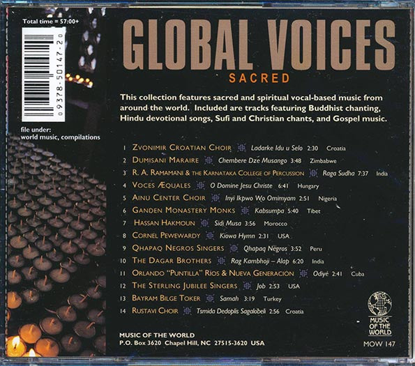 Zvonimir Croatian Choir, Dumisani Maraire, Ainu Center Choir, Etc. - Sacred Global Voices (CD)