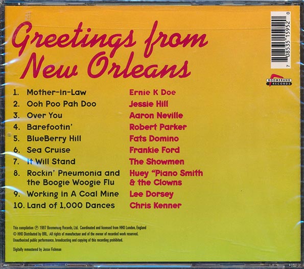 Aaron Neville, Lee Dorsey, Fats Domino, Robert Parker, Etc. - Greetings From New Orleans (CD)