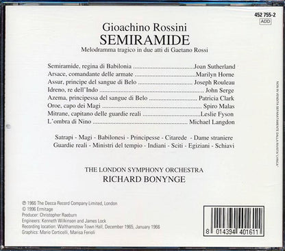 Rossini, Sutherland, Horne, Serge, Rouleau, Malas, London Symphony Orchestra - Semiramide (CD)
