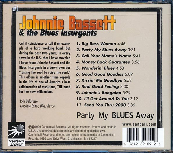 Johnnie Bassett & The Blues Insurgents - Party My Blues Away (CD)