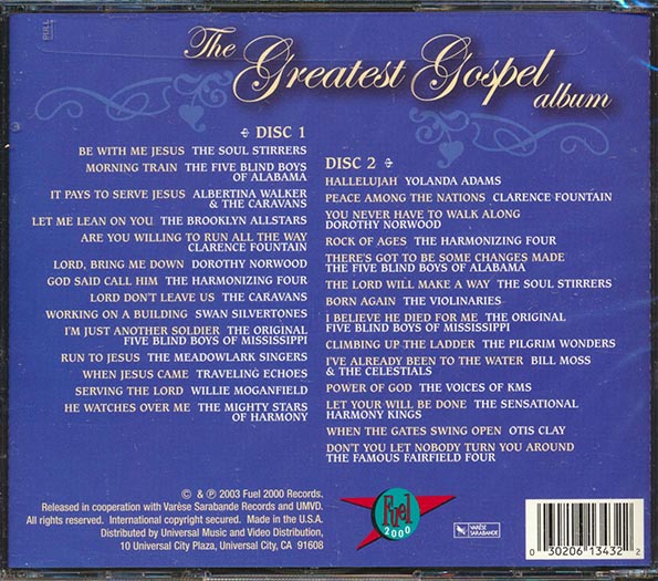 Soul Stirrers, Albertina Walker, Brooklyn Allstars, Clarence Fountain, Etc. - The Greatest Gospel Album (28 tracks) (2xCD) (CD)