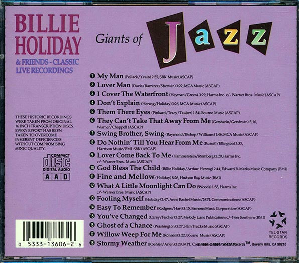 Billie Holiday & Friends - Classic Live Recordings: Giants Of Jazz (CD)