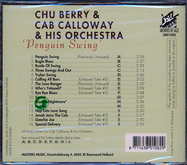 Chu Berry, Cab Calloway - Penguin Swing (CD)