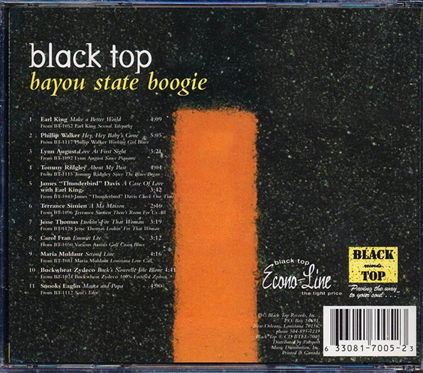 Earl King, Philip Walker, Lynn August, Tommy Ridgley, Etc. - Black Top: Bayou State Boogie (CD)