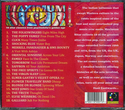 Oriental Sunshine, The Folkswingers, The Poppy Family, Blonde On Blonde, Et. - Maximum Sitar: 18 Sitar Classics From Psychedelia's Golden Age (CD)