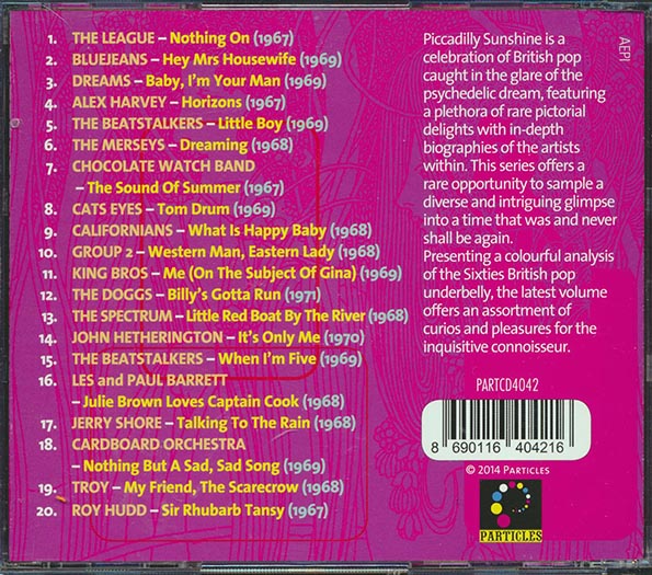 Bluejeans, Cats Eyes, The Doggs, The Beatstalkers, Cardboard Orchestra, Etc. - Piccadilly Sunshine Part 19: British Pop Psych And Other Flavours 1967-1971 (CD)