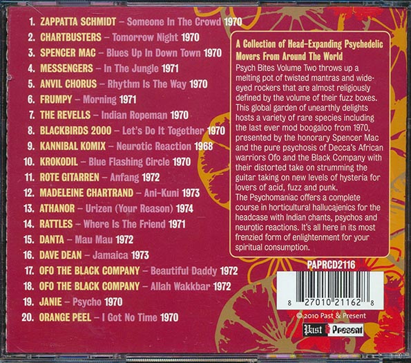Rattles, Danta, Ofo The Black Company, Orange Peel, Blackbirds 2000, Anvil Chorus, Etc. - Psych Bites Volume 2: The Psychomaniac Presents!! An Assortment Of Heavy Psychedelic Rockers From Planet Earth!! (CD)