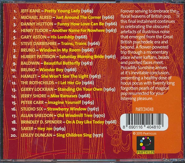 Bruno, Saker, Baldwin, Harry Tudor, Hamlet, Etc. - Piccadilly Sunshine Part 20: British Pop Psych And Other Flavours 1966-1971 (CD)