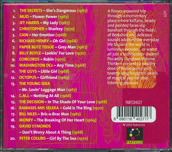 Mud, Jet Harris, Concords, Octopus, Money, The Guys, Etc. - Piccadilly Sunshine Part 13: British Pop Psych And Other Flavours 1967-1970 (CD)