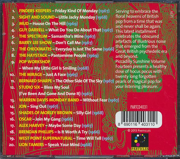 Lion Tamers, Mud, Oscar, The Mirage, The Haystack, Etc. - Piccadilly Sunshine Part 14: British Pop Psych And Other Flavours 1965-1969 (CD)