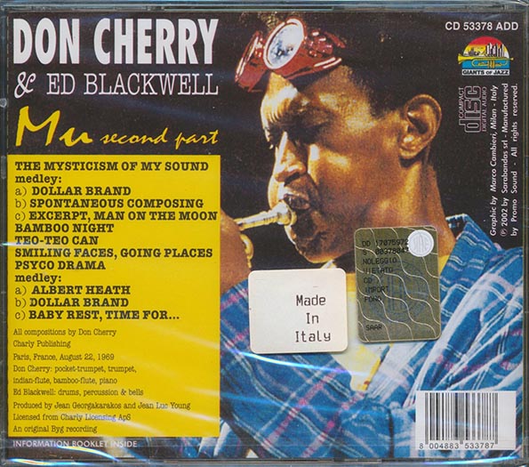 Don Cherry & Ed Blackwell - Mu Second Part (CD)