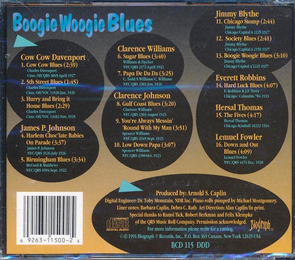 Cow Cow Davenport, Clarence Williams, Jimmy Blythe, Etc. - Boogie Woogie Blues (CD)