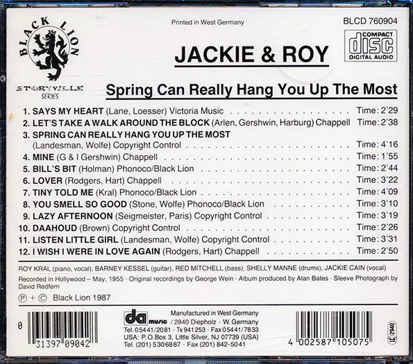 Jackie & Roy - Spring Can Really Hang You Up The Most (CD)