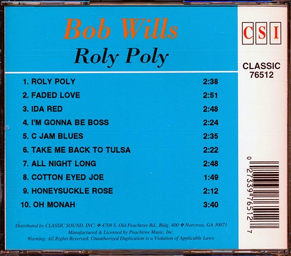 Bob Wills - Roly Poly (CD)