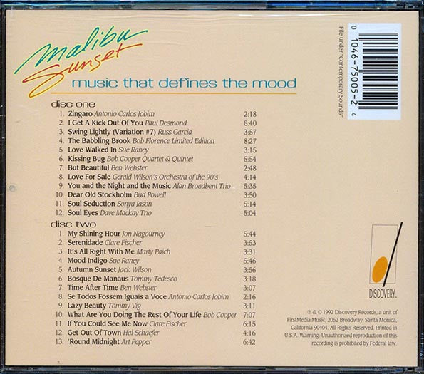 Art Pepper, Marty Paich, Ben Webster - Malibu Sunset (25 tracks) (CD)