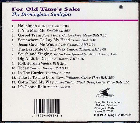 The Birmingham Sunlights - For Old Time's Sake (CD)
