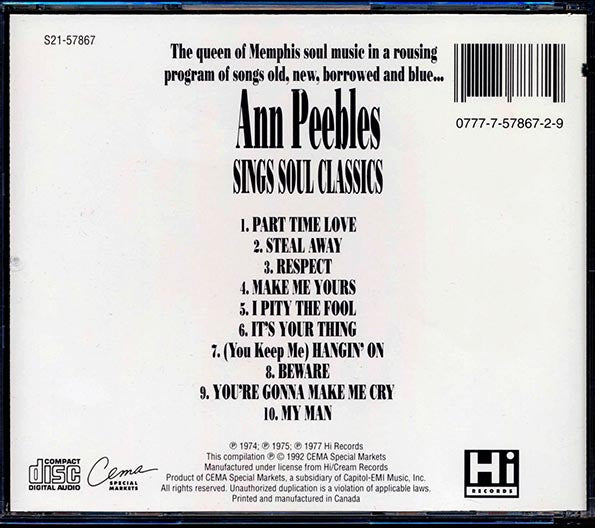 Ann Peebles - Sings Soul Classics (CD)