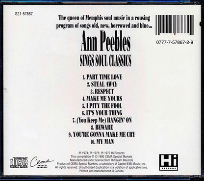 Ann Peebles - Sings Soul Classics (CD)