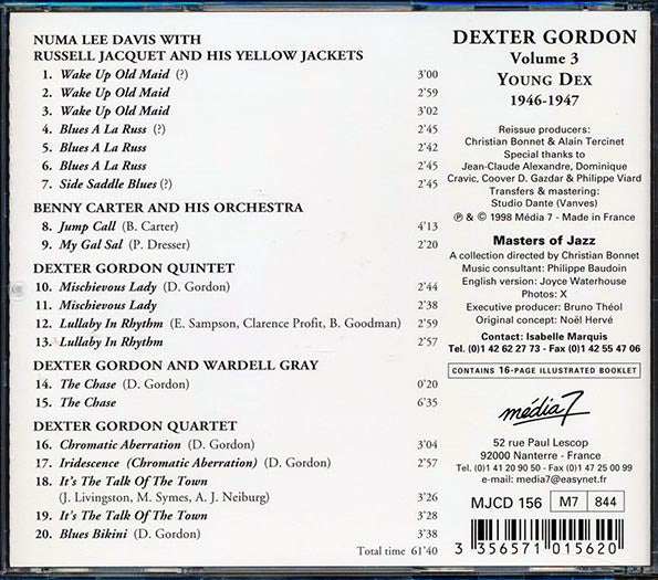 Dexter Gordon - Young Dex: Volume 3 1946-1947 (CD)