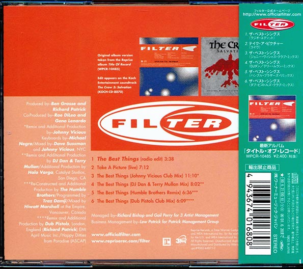 Filter - The Best Things Remix (CD)