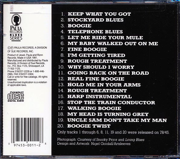 Snooky Pryor Featuring Sunnyland Slim, Piano - Snooky Pryor Featuring Sunnyland Slim, Piano (CD)