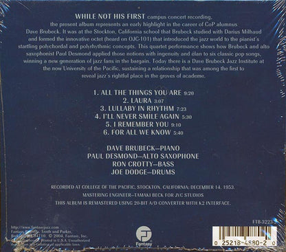 Dave Brubeck Quartet - Jazz At The College Of The Pacific (CD)