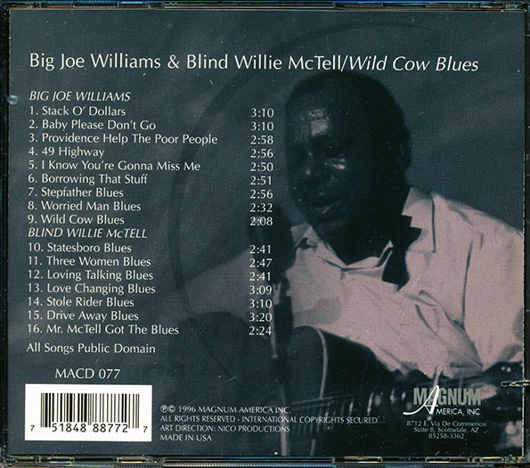 Big Joe Williams, Blind Willie McTell - Wild Cow Blues (CD)