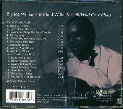 Big Joe Williams, Blind Willie McTell - Wild Cow Blues (CD)