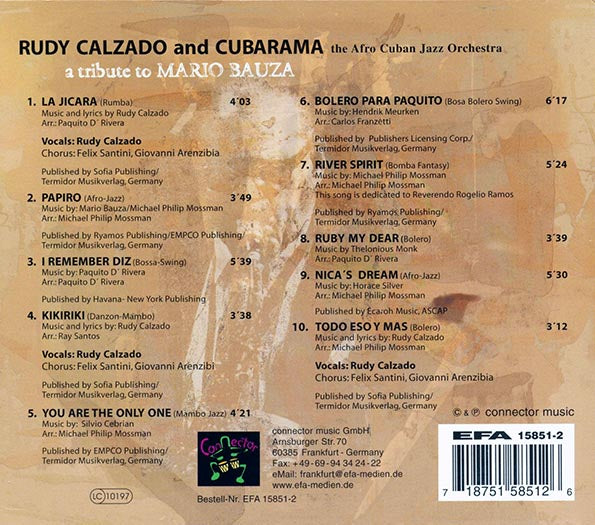 Rudy Calzado & Cubarama - A Tribute To Mario Bauza, Featuring Paquito D' Rivera (CD)