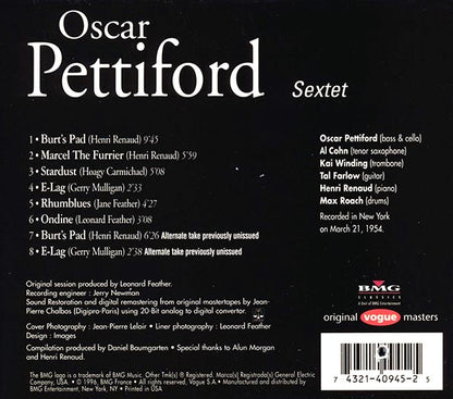Oscar Pettiford - Sextet (marked/ltd stock) (CD)