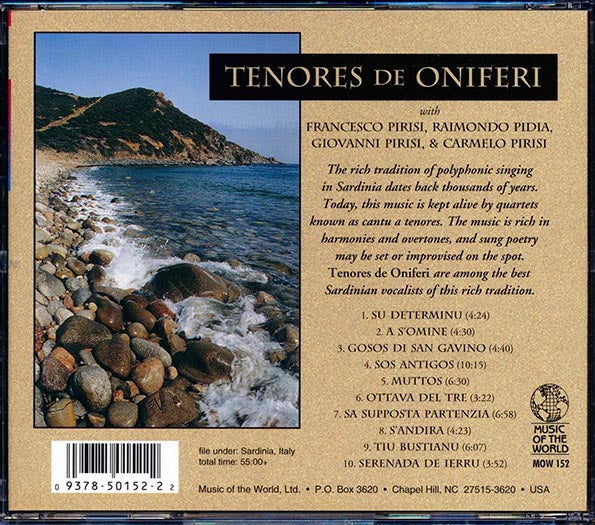 Tenores De Oniferi - Polyphonic Singing From Sardinia (CD)