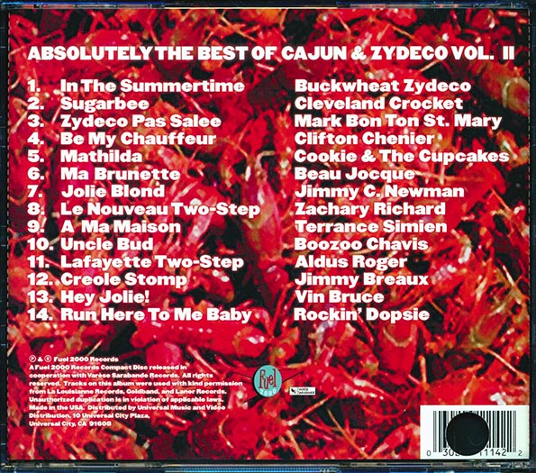 Buckwheat Zydeco, Boozoo Chavis, Vin Bruce, Clifton Chenier, Cookie & The Cupcakes, Etc. - Absolutely The Best Of Cajun & Zydeco Volume 2 (CD)