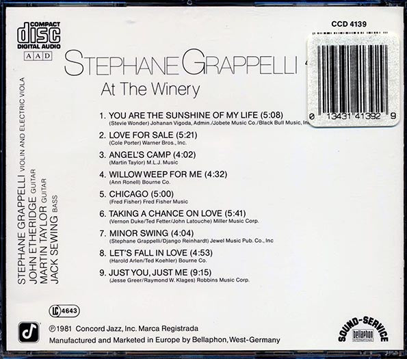 Stephane Grappelli - At The Winery (CD)