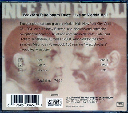 Anthony Braxton, Richard Teitelbaum - Duet: Live At Merkin Hall, NYC (CD)