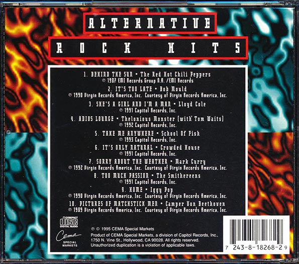 Bob Mould, The Red Hot Chili Peppers, Iggy Pop, Crowded House, Etc. - Alternative Rock Hits (CD)