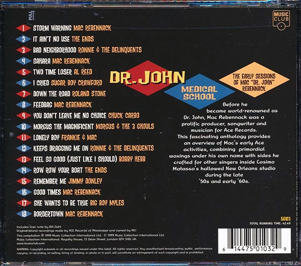 Dr. John - Medical School: The Early Sessions Of Mac Dr. John Rebennack (CD)