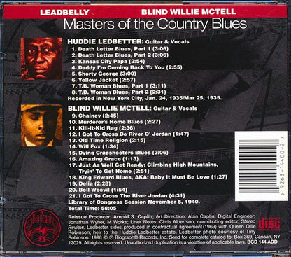 Leadbelly, Blind Willie McTell - Master Of The Country Blues (CD)