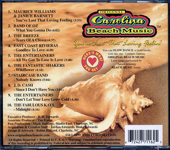 Various - Original Carolina Beach Music: You've Lost That Loving Feelin' (CD)