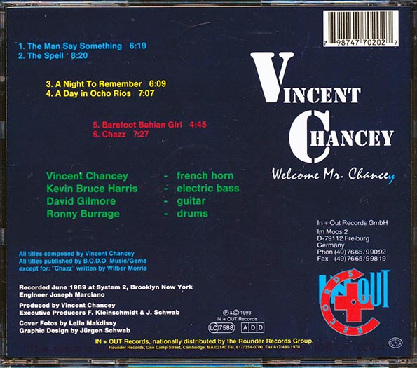 Vincent Chancey - Welcome Mr. Chancey (CD)